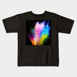 Bright coloured powder explosion on a black background illustration Kids T-Shirt